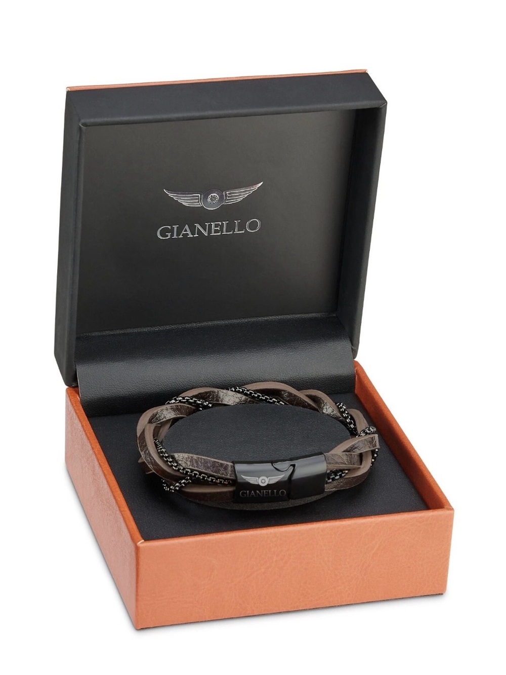 Men's Brown Braided Leather Bracelet